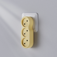 Adaptateur de prise de courant russe 3 prises 10A Convertisseur de puissance 90 °   Prise rotative non-terrestre économique et peu encombrante IP20
