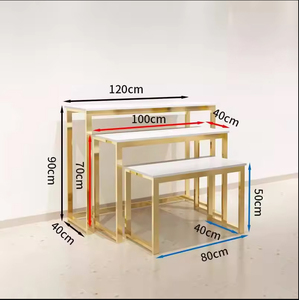 Espositore Multifunzione in Acciaio Inox Dorato di Alta Qualità, <span class=keywords><strong>Stand</strong></span> per <span class=keywords><strong>Abbigliamento</strong></span> Semplice da Terra per Boutique - Product Image 4