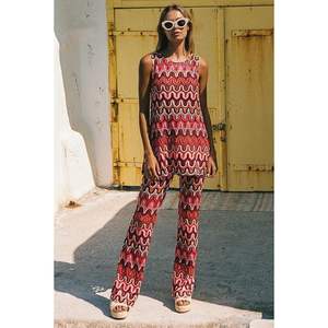 Ensemble 2 pièces personnalisé pour femme 2026 – Haut sans manches et pantalon imprimé vagues, taille mi-haute, en maille respirante polyester modal, idéal pour les soirées - Product Image 5