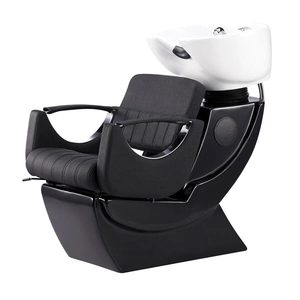 Lavacabezas de peluquería con asiento, lavacabezas de peluquería reclinable, lavacabezas compacto de altura reducida, lavacabezas con calentador de agua - Product Image 1