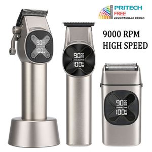 เครื่องตัดผมไฟฟ้าแบบหลายระดับความเร็ว 9000 รอบต่อนาที ตัวเครื่องโลหะ ชุดใบมีดเซรามิก สำหรับตัดผมความเร็วสูง สำหรับผู้ชาย ร้านซาลอน - Product Image 1