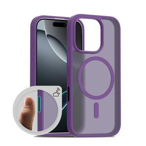 Coque de téléphone magnétique mate avec boutons tactiles TPU + Acrylique 2-en-1 Anti-traces de doigts Housse antichoc pour iPhone 16 17 Series - Product Image 3