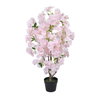 Arbre artificiel réaliste de fleurs de cerisier rose clair, 90 cm (3 pieds), pour décoration intérieure, bureau, maison, mariage, plante en soie