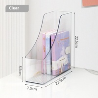Estante de papel A4 de plástico transparente de un solo nivel, caja de almacenamiento de archivos Vertical para estudiantes de oficina, organizador de cajones de escritorio para estar