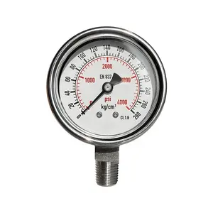 Hydrolic 3000 Psi Manometer Liquid Pressure Gauge