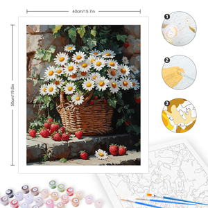 Kits de peinture par numéros CHENISTORY pour adultes, fleurs de marguerite, art mural moderne, peinture sur toile acrylique pour la décoration de la maison - Product Image 5