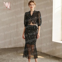 Tissu en maille transparente soyeuse à paillettes laser étoiles et lunes, imprimé feuille d'or, 100 % nylon, effet estampage à chaud, soyeux et léger