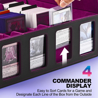 Kotak Kartu JUZI 2400+ Portabel, Kotak Penyimpanan Kartu Trading, Kotak Kartu TCG dengan Sistem Pengisian Samping dan Display Commander