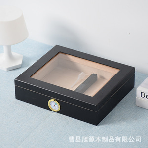Caja de Cigarros de Estilo Japonés, Imitación Madera de Cedro, con Ventana Transparente, Rectangular, a Prueba de Humedad, Humidor - Product Image 2