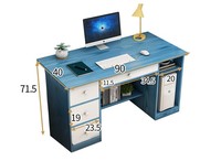 Bureau en bois MDF avec tiroirs de rangement, table d'ordinateur multifonctionnelle pour l'écriture et l'étude, idéale pour le bureau à domicile ou la chambre.