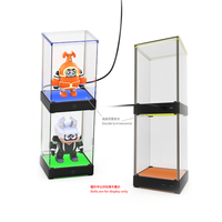Caja de Exhibición con Luz LED para Figuras de Acción, Vitrina Transparente a Prueba de Polvo para Cajas Sorpresa, Accesorios de Juego