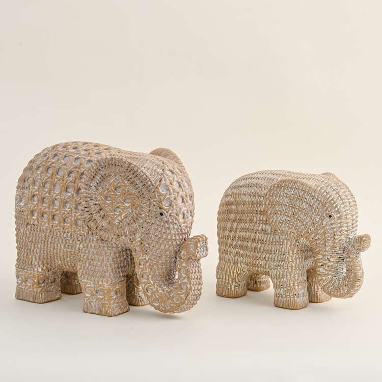 Eaglegifts Home Decor Interieur Elegante Stukken Accessoires Imitatie Rotan Hars Olifant Tafelblad Ornamenten Decoratieve Accent