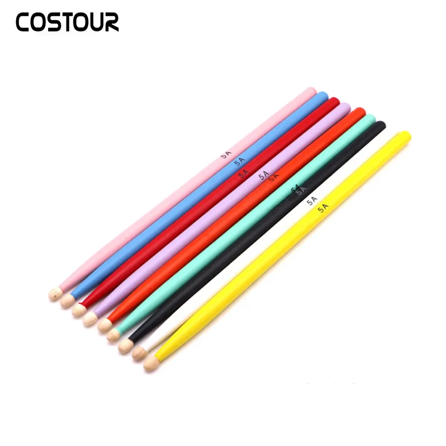 Colorful Maple Drumsticks 5A7A Snare Drum Jazz Drum Drum Sticks for Adult and Children