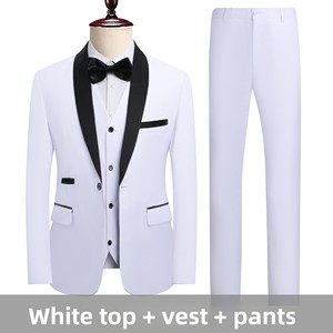 <span class=keywords><strong>Completo</strong></span> da <span class=keywords><strong>Uomo</strong></span> Elegante Estivo 2026 Shengqiu Noble per Sposo, Slim-fit, Tre Pezzi, Monopetto con Perline, Stile Business Casual - Product Image 5