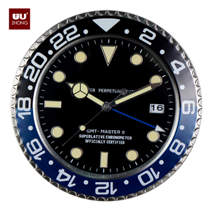 Đồng hồ treo tường kim loại tròn 14 inch cao cấp, không tiếng kêu, có đèn ngủ, đồng hồ <span class=keywords><strong>3D</strong></span> phát sáng tùy chỉnh - Product Image 4