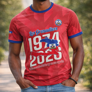 Haitiaans 2026 Koup Di Mond Custom AYITI voetbal trainings T-shirt heren ademend snel drogend O-hals voetbal shirt met korte mouwen - Product Image 4