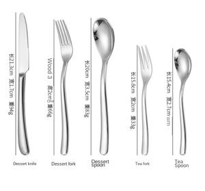 Juego de Cubiertos de Acero Inoxidable Serie French Moonlight DFU223, Cuchillo para Carne, Tenedor, Cuchara, Cuchillo para Comida Occidental, Cuchara para Postre - Product Image 5