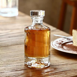 Bouteille à liqueur <span class=keywords><strong>vide</strong></span> personnalisée, bouteille en verre plate vintage créative pour cognac, whisky, tequila - Product Image 3
