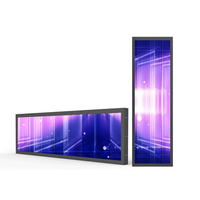 Écran d'affichage ultra-étroit OEM/ODM de 35 pouces (2880x158) avec Android 10, 2 Go de RAM, 32 Go de stockage, écran LCD BOE, télécommande et animation CMS