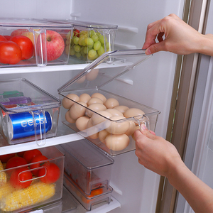2023 Hot Selling PET Refrigerator Clear Food Container Organizers Drawers Fridge Storage Box