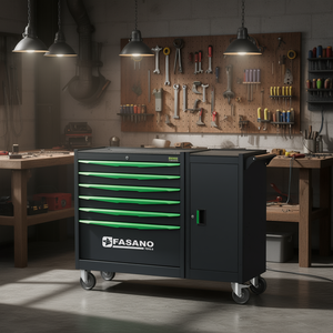 Gabinete de Herramientas Fasano con 6 Cajones, Unidad de Almacenamiento Rodante con Asa Verde - Product Image 3