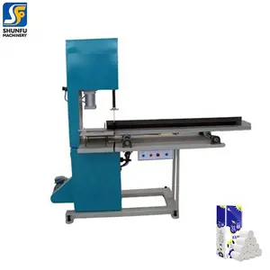 Fornecedores de máquinas de corte de rolo de papel higiênico na China, preço automático da máquina de corte com serra de fita