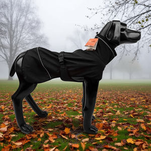 Veste softshell pour chien à col haut, imperméable, chaude pour l'hiver, noire - Product Image 2