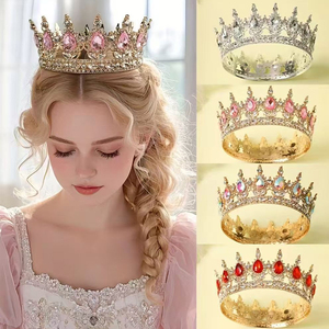 Tiara de Corona de Aleación con Diamantes de Imitación para Niñas, Ideal para Cumpleaños, Bodas, Concursos, Diadema de Estrellas, Recuerdo de Fiesta, Venta al por Mayor Personalizada - Product Image 2