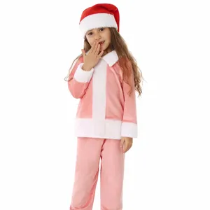 Cosplay Natal pink kinerja elf Cosplay Natal pink setelan Halloween Anak laki-laki istana pesta karnaval Santa Claus