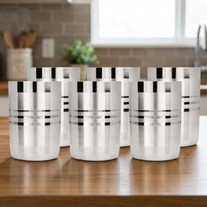 Bande de verre à eau en acier inoxydable avec 6 pièces, gobelet à vide thermique en acier inoxydable, tasse à ventre à double paroi - Product Image 2