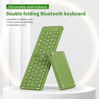 Keyboard Nirkabel Lipat Mini Slim Portabel Isi Ulang Baru untuk USB-C 5.0 untuk Laptop/Tablet/Ponsel (IOS//Android)