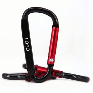 Custom Logo Aluminum D Shaped Carabiner Keychain Two Tone Spring Snap <b>Hook</b> <b>Clip</b> for Outdoor Event Giveaways - Product Image 1