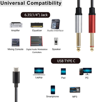 Câble audio Yinyu DC003K USB C vers double 6,35 mm TS OFC à faible bruit pour smartphone, console de mixage, haut-parleur