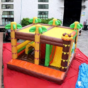 Château gonflable <span class=keywords><strong>de</strong></span> qualité commerciale pour fête tropicale sur la plage, colonnes <span class=keywords><strong>de</strong></span> palmiers, design <span class=keywords><strong>de</strong></span> <span class=keywords><strong>sable</strong></span> ondulé, matériau PVC pour enfants en plein air - Product Image 1