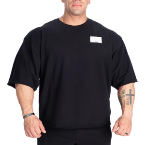 OEM-<span class=keywords><strong>Service</strong></span> Hochwertige Herren-T-Shirts Schwarze Baumwollmischung Sport-Streetwear Halbe Ärmel Rundhals Übergröße Klassisches Fitness-T-Shirt - Product Image 1