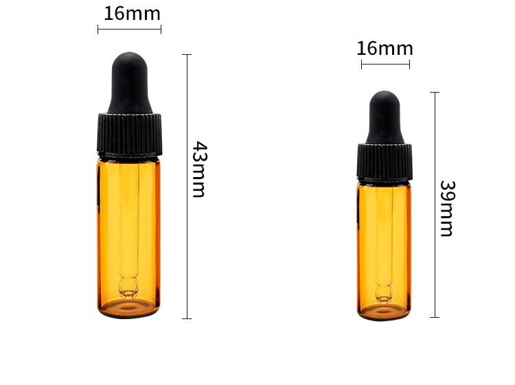 1ml 2ml 3ml 5ml Mini Glass Vials Dropper Bottle For Essential Oil