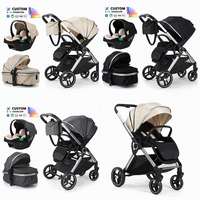 Poussettes pour bébés. Poussette de luxe 3-en-1 pliable avec siège auto haute visibilité et landau – Vente en gros