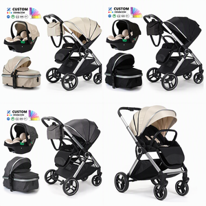 Coches Para Bebes. <strong>3</strong> in <strong>1</strong> Foldable Trolley Luxury Baby <strong>Stroller</strong> Pram Kinderwagen High View Car Seat Set Baby <strong>Stroller</strong> Wholesale - Product Image 3
