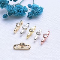 Lot de 20 perles intercalaires en laiton plaqué or 18 carats à double trou et triple rangée de zircone cubique pour la fabrication de bijoux DIY (bracelets et colliers)