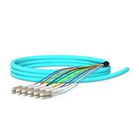 ALLSTRONG LC UPC OM4 Bundles de pigtail fibre optique FTTH 1,5 mètre 50/125 µm Multimode 40 Gbit/s Panneau de brassage fibre optique 12 ports Épissure DOF