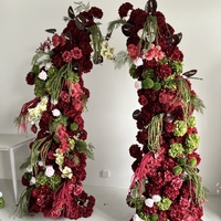 Bouquet de mariée K98 de haute qualité, arrangement floral pour demoiselles d'honneur, fournitures pour arrangements floraux, rouge bordeaux, bouquet de fleurs artificielles pour événements
