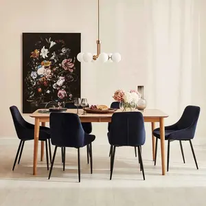 Tedarikçiler özelleştirilmiş modern accent tarzı restoranlar sandalye kadife döşemeli güzel ucuz yemek masası sandalyesi sedia silla stoelen