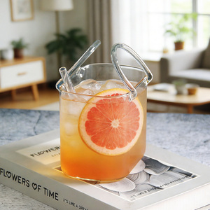 Gobelet <span class=keywords><strong>en</strong></span> <span class=keywords><strong>verre</strong></span> transparent créatif de 26 oz <span class=keywords><strong>en</strong></span> forme de sac à main <span class=keywords><strong>avec</strong></span> <span class=keywords><strong>paille</strong></span> pour boissons à emporter, gobelet INS pour jus et whisky, ustensiles de bar pour fêtes - Product Image 4