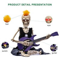 Squelette de décoration en gros, accessoire effrayant suspendu, taille réelle, corps entier, squelette humain, articulations mobiles, squelette en plastique d'halloween