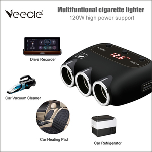 <span class=keywords><strong>12V</strong></span> AC <span class=keywords><strong>Car</strong></span> Charger 4.8A Đầu ra 3 ổ cắm 2 USB <span class=keywords><strong>Adapter</strong></span> tự động thiết bị điện tử Thuốc lá nhẹ hơn ổ cắm <span class=keywords><strong>adapter</strong></span> điện áp giám sát - Product Image 3