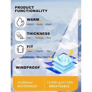 Pantalons de snowboard amples pour hommes et femmes, imperméables 20K, respirants 15K, vêtements de ski isolés, unisexe adulte - Product Image 6