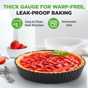 Non-Stick <b>Cake</b> Pan Set 2 Pieces <b>Cake</b> <b>Mold</b> Removable Bottom Carbon Steel Non-stick Tart Pan - Product Image 3