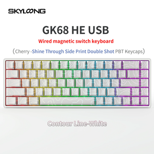 <span class=keywords><strong>Skyloong</strong></span> คีย์บอร์ด GK68แบบมีสายมีสวิตช์แม่เหล็กมีไฟ RGB backlit คีย์บอร์ดแบบกลไกพร้อมฝาครอบคีย์บอร์ดแนวเส้นพิมพ์แบบหันหน้าไปทางทิศใต้ - Product Image 4