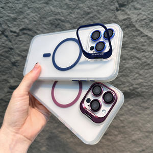 Custodia protettiva per telefono con supporto magnetico opaco per PC + TPU per iphone 16 <span class=keywords><strong>pro</strong></span> max - Product Image 5