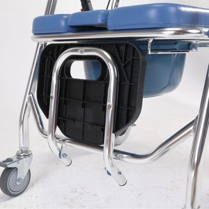Silla de Inodoro Plegable de Aleación de Aluminio con Ruedas para Uso Hospitalario en Ancianos - Product Image 2